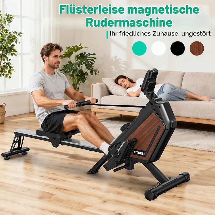 Magnetisches Rudergerät für Zuhause - 16 Stufen Widerstand (, Holzmaserung