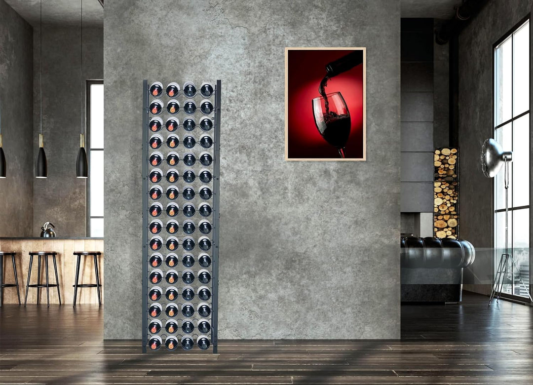 Weinregal - Weinschrank - Weinflaschenhalter - Weinlagerung - Schwarz - Pulverbeschichteter Stahl -