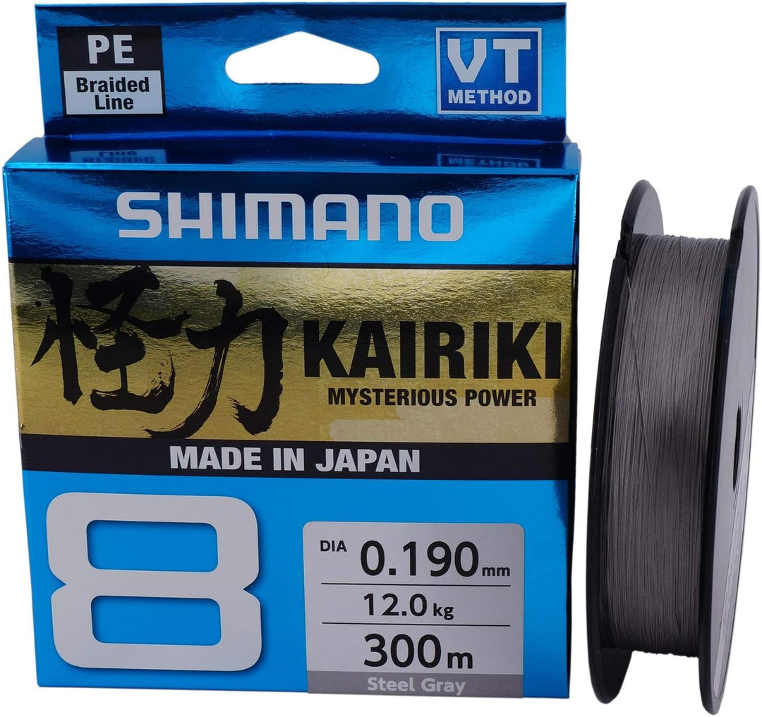 Shimano Kairiki 8, 300 Meter, Hellgrau, geflochtene Angelschnur, 59WPLA68R1 0.28mm / 29.3kg, 300m, 0