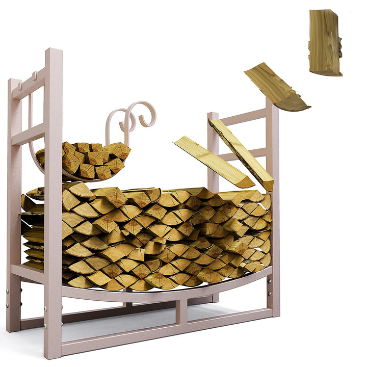 Kaminholzregal Metall 84x33x76 innen I aussen VERZINKT Ablage für Anzündholz Holzregal Brennholz Kam