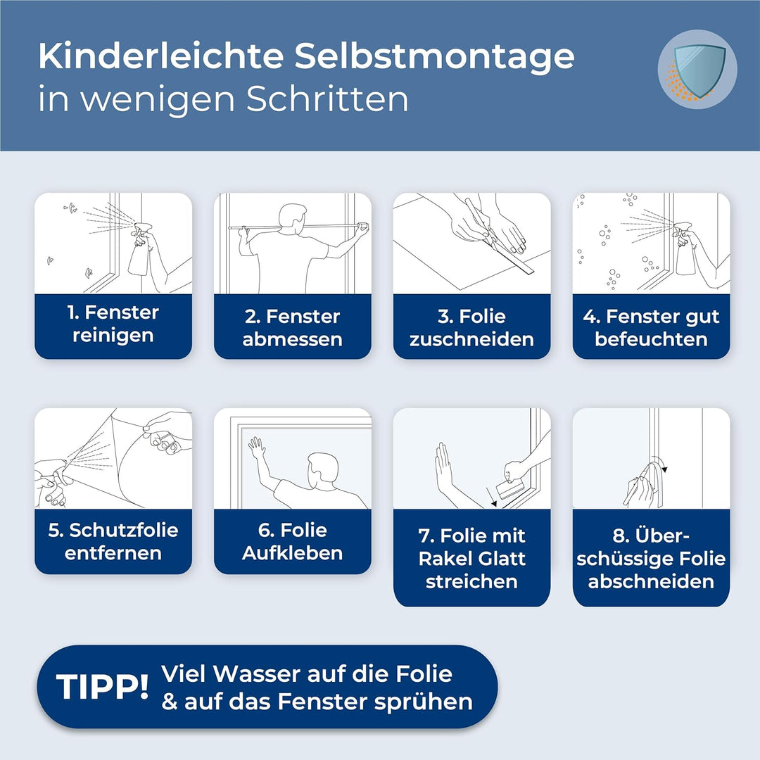 WindowShield® | UV-Schutz Sonnenschutzfolie Fenster innen oder aussen | Spiegelfolie Selbstklebend |