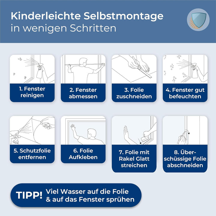WindowShield® | UV-Schutz Sonnenschutzfolie Fenster innen oder aussen | Spiegelfolie Selbstklebend |