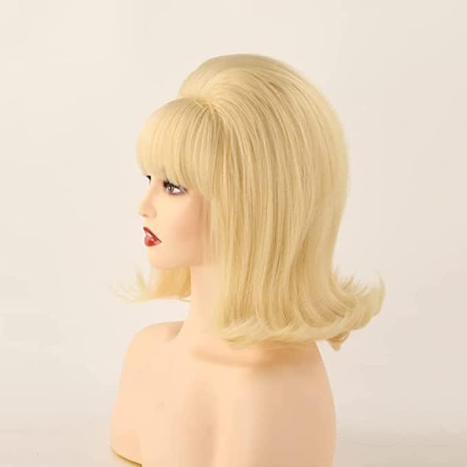 MORTICIA Damen Flip Perücke 70er Jahre Pinup Pelucas 60er Jahre Retro Beehive Stil Vintage Look Bett