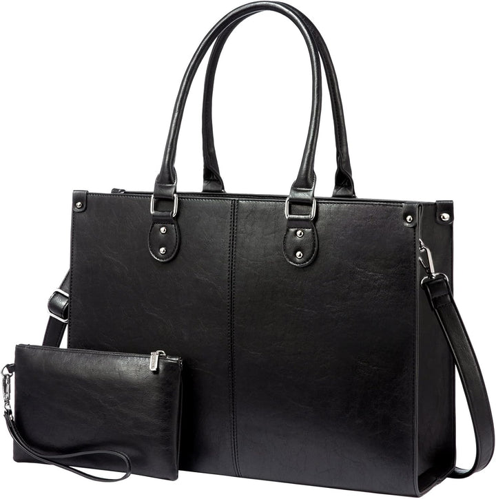 LOVEVOOK Laptoptasche 17.3 Zoll Handtasche Damen Umhängetasche Grosse PU Leder Shopper Tote Bag Arbe