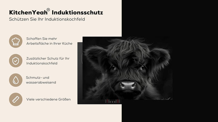 KitchenYeah© Herdabdeckplatte 75x52 cm Einteilig Induktionsmatte Küche Abdeckung Ceranfeld Herd Abde