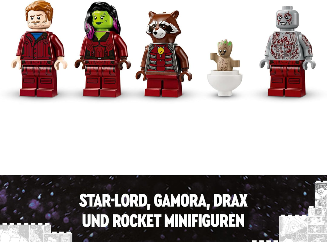 LEGO Marvel Guardians of The Galaxy: Die Milano, baubares Raumschiff-Modell mit 4 Superhelden-Minifi
