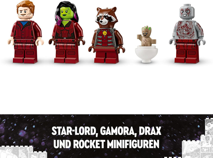LEGO Marvel Guardians of The Galaxy: Die Milano, baubares Raumschiff-Modell mit 4 Superhelden-Minifi