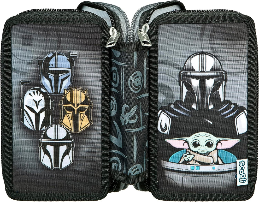 Scooli - Tripledecker Star Wars - Gefülltes Schüleretui mit hochwertigen Stiften & Zubehör - Ideal f