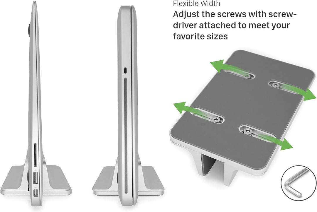 MyGadget Laptop Ständer Aluminium [Hochkant] - Verstellbare Stand Halterung für Notebooks wie z.B. A