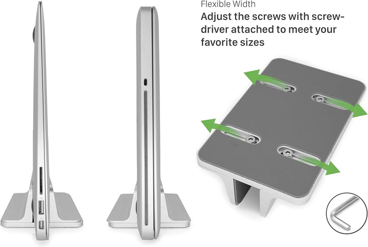 MyGadget Laptop Ständer Aluminium [Hochkant] - Verstellbare Stand Halterung für Notebooks wie z.B. A