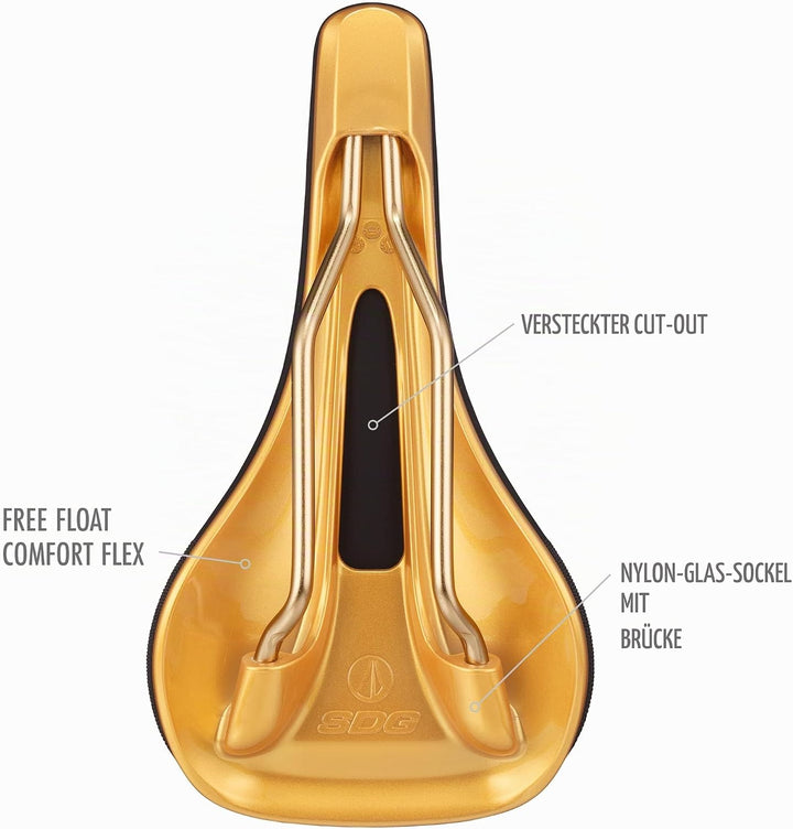SDG Components Bel-Air V3 Lux-Alloy Mountain Bike Saddle Saddle, 260 x 140mm, Unisex, Road Gravel Bi