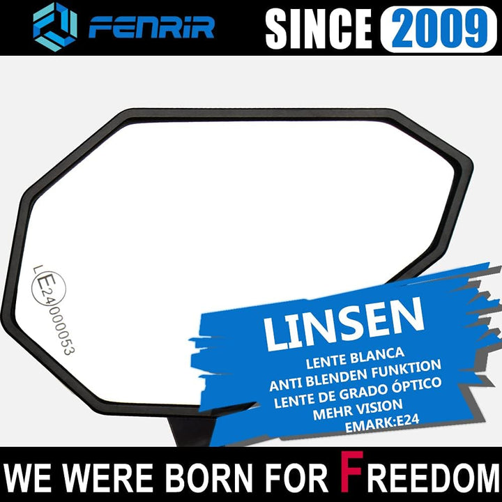 FENRIR E24 Lenkerendenspiegel Motorrad spiegel Seitenspiegel rückspiegel e geprüft Blendschutz schwa
