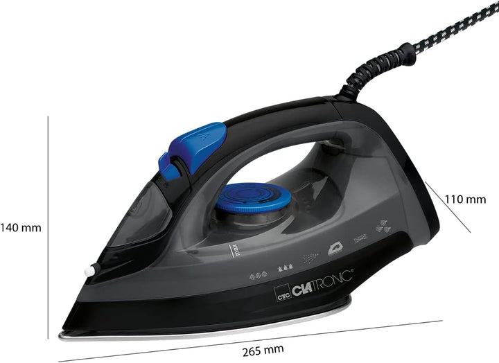 Clatronic® Dampfbügeleisen | 7 Funktionen | 150 ml Wassertank | 1800 Watt | Bügeleisen | Selbstreini