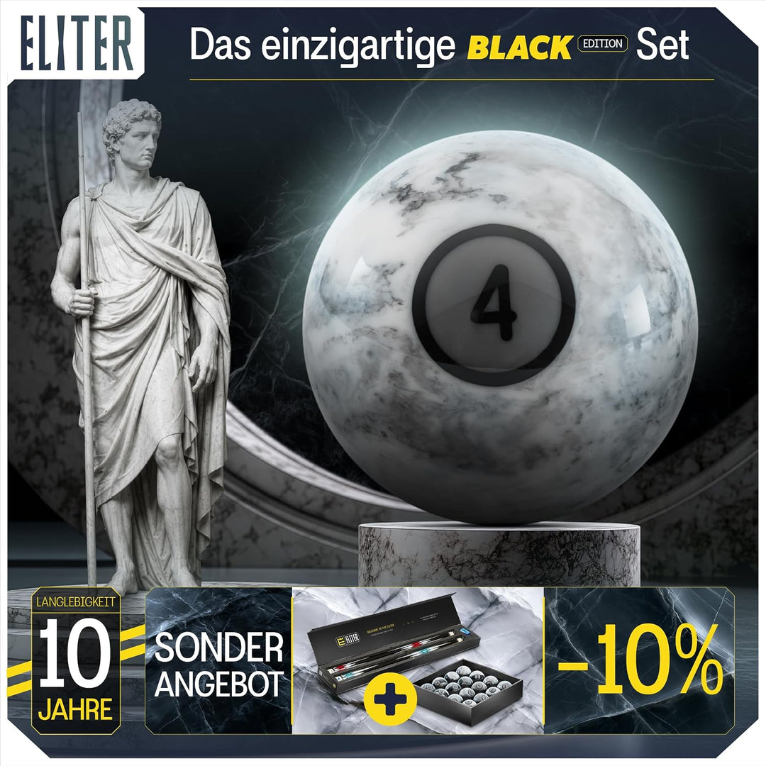 ELITER Billardkugel-Set aus Phenolharz, 16-teilig, 57,2 mm Poolbillardkugeln in Standardgrösse, glei