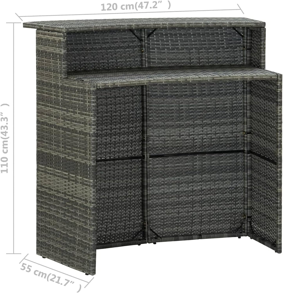 Susany Gartenbar Set 4-TLG. mit Kissen Theke Bar Tresen Gartentheke Bartisch Stehtisch Barhocker Bar
