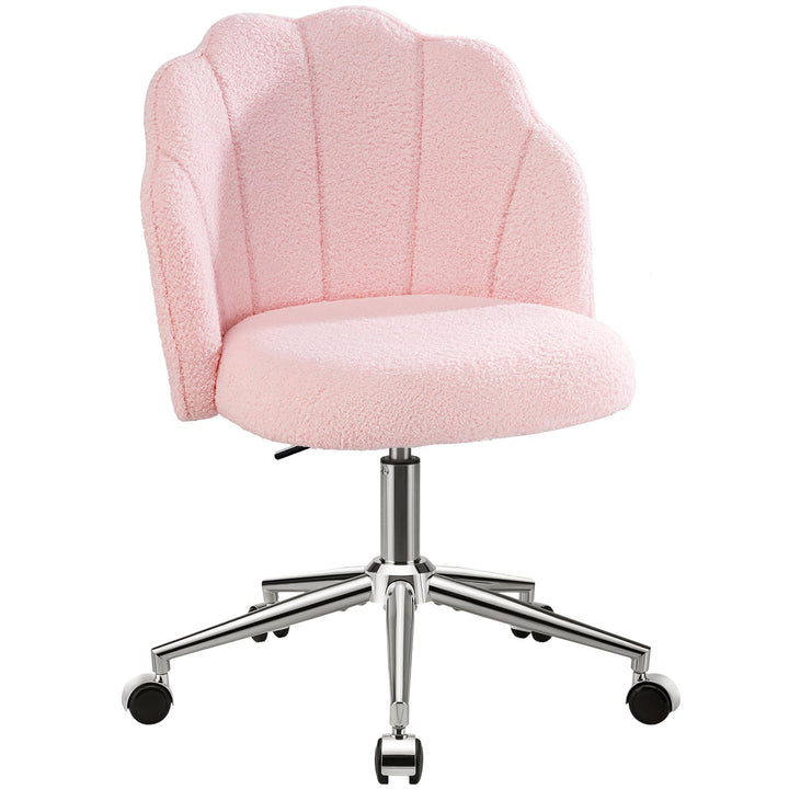 Schminktisch Stuhl mit Rollen, Drehstuhl für Mädchen, Muschelstuhl für Schlafzimmer und Home Office,
