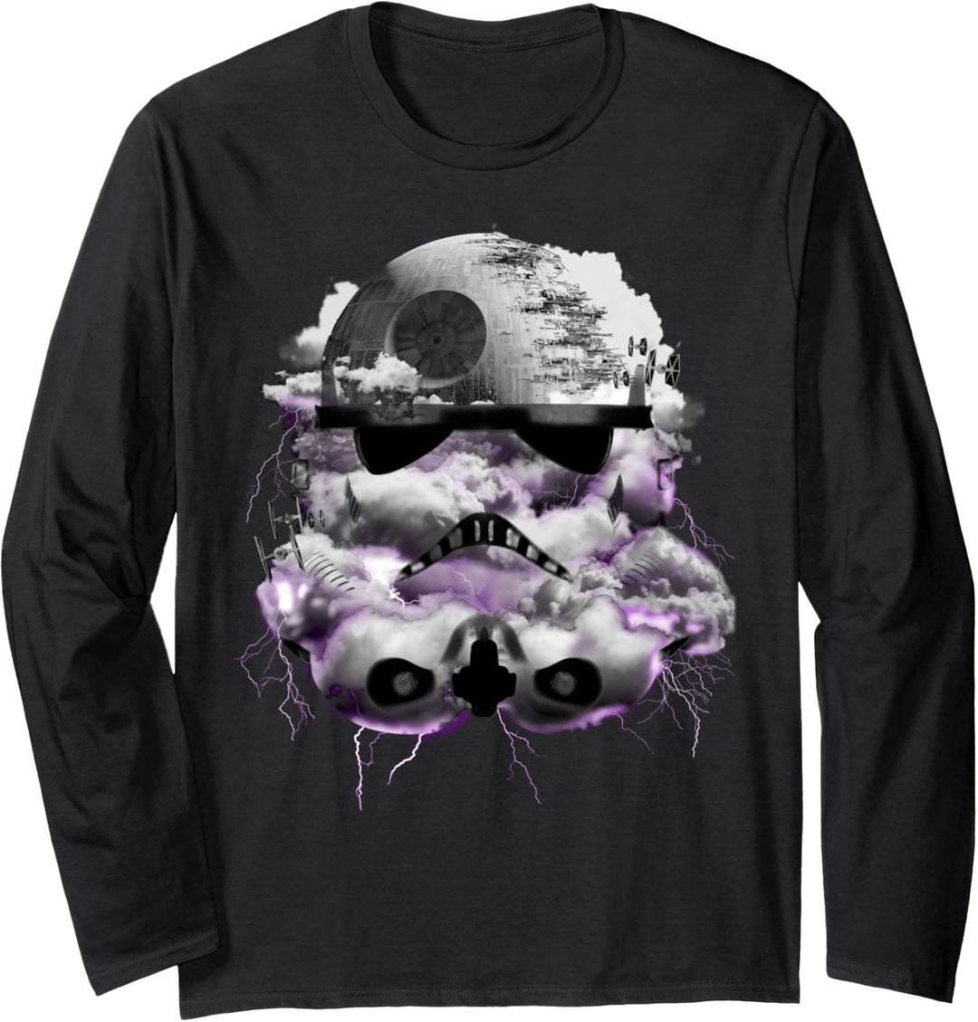 Star Wars Trooper & Death Star In The Clouds Langarmshirt