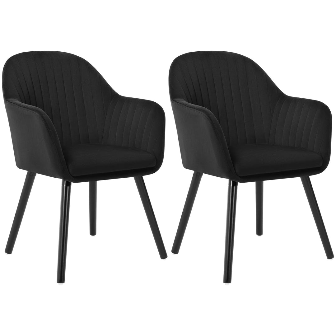 WOLTU Esszimmerstühle BH259sz-2 2er Set Küchenstuhl Wohnzimmerstuhl Polsterstuhl Design Stuhl mit Ar