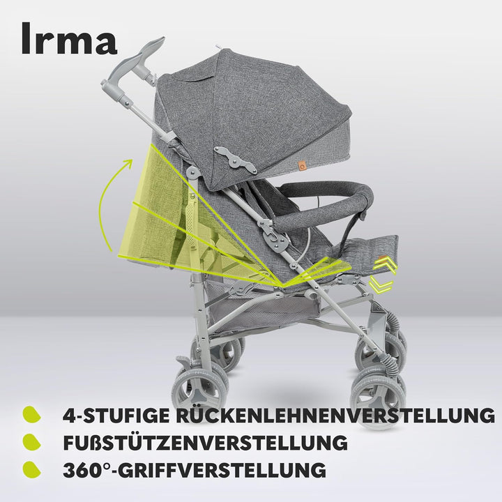 LIONELO Irma Kinderwagen bis 15 kg, Kinderwagen, leichter moderner Kinderwagen mit Liegefunktion, fa