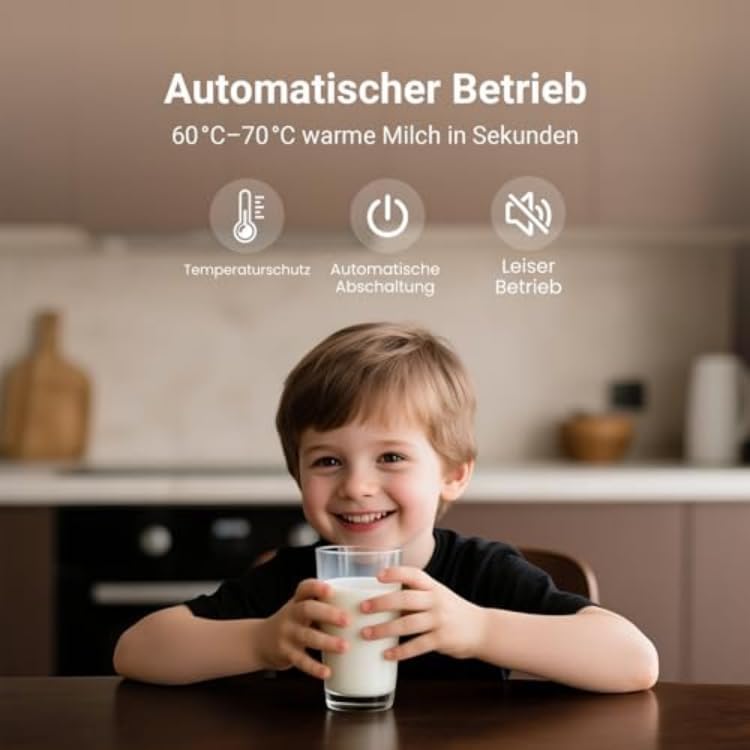 4 in 1 Milchaufschäumer Elektrisch und Milchwärmer, Automatische Milchschäumer für Heiss &amp; Kalt, Ele