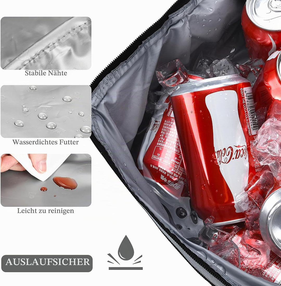Kato Tirrinia Faltbar Gross Kühltasche 13L(22Dosen), Doppellagige Isoliertasche Lunchtasche Picknick