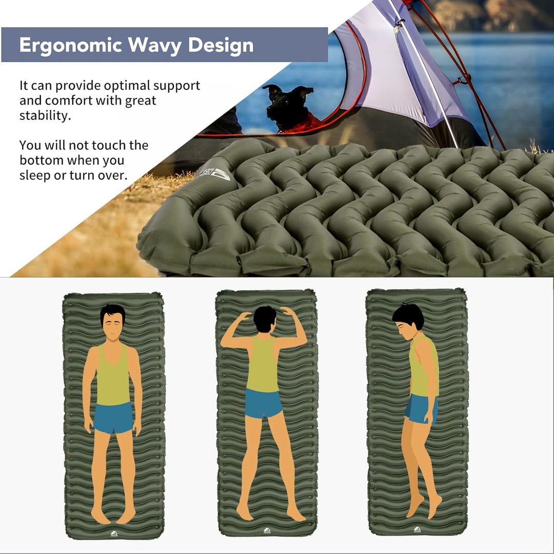 Unigear Camping Isomatte Kleines Packmass, Aufblasbare Luftmatratze Camping, Schlafmatte für Outdoor