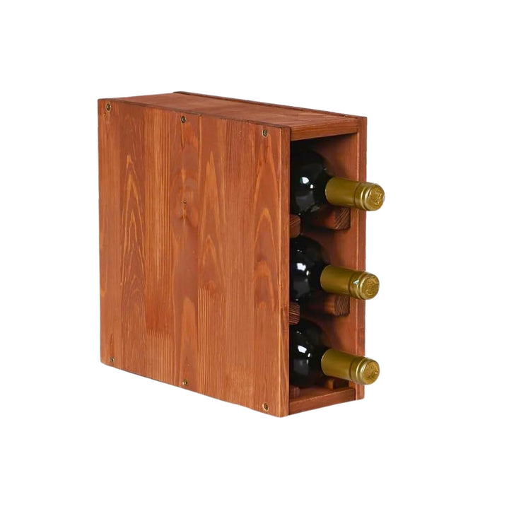PROREGAL Modulares Weinregal VINCELLAR MOD | HxBxT 30x12x30cm | Schmal Modul für 3 Flaschen | Massiv