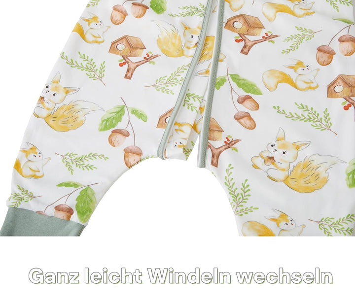 Chilsuessy Baby Schlafsack mit Beinen 1.5 Tog Schlafsack 100% Baumwolle Ganzjahres Schlafsack mit Fü