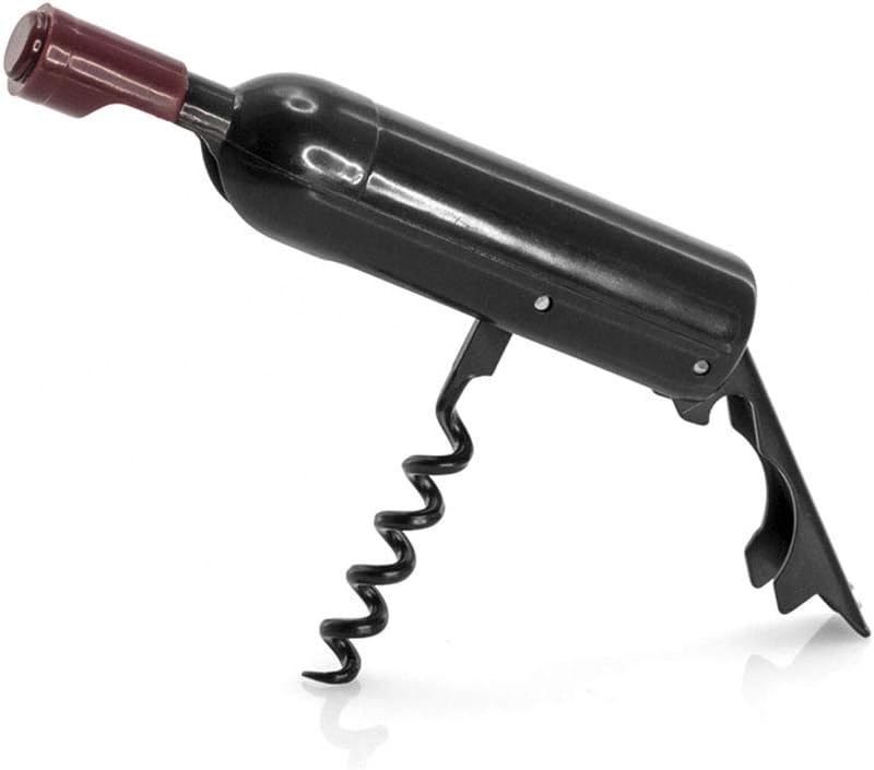 DISOK. Magnetischer Korkenzieher in Form einer Weinflasche, schwarz, mit Korpus in origineller durch