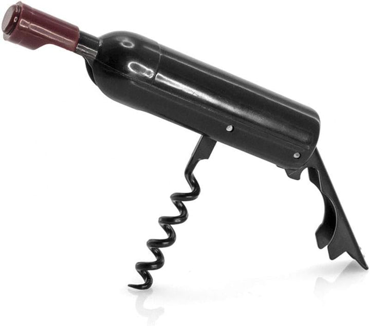 DISOK. Magnetischer Korkenzieher in Form einer Weinflasche, schwarz, mit Korpus in origineller durch