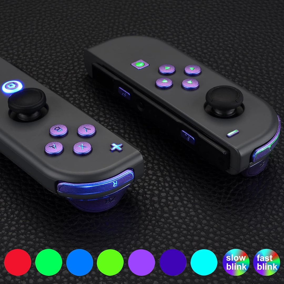 eXtremeRate LED Tasten für NS Switch Joycon,7 Farbe 9 Modi Leuchttaste ABXY Knöpfe Tasten Trigger Be