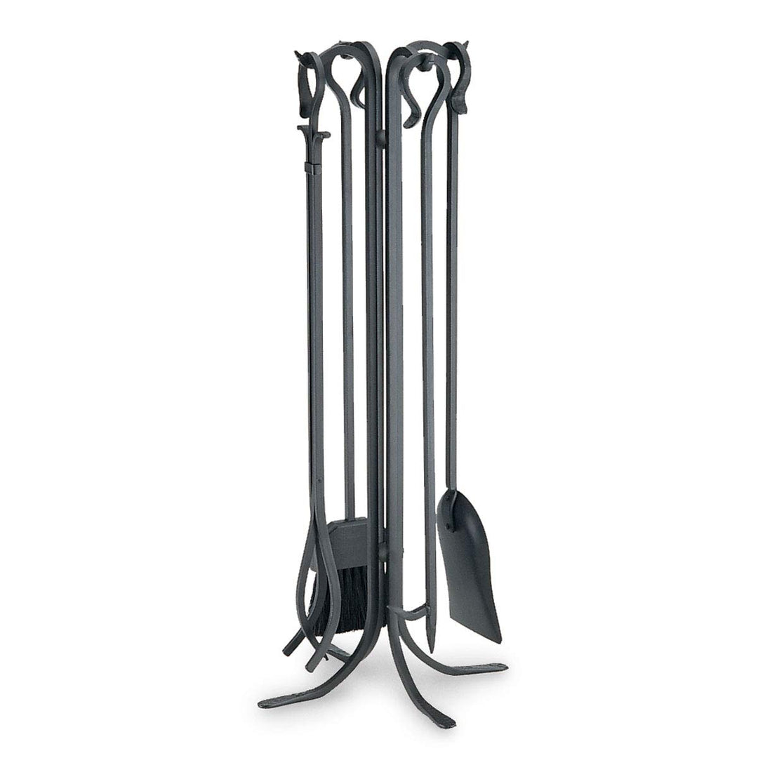 Pilgrim Home and Hearth 18002 Forged Iron Set Fireplace Tools by, 33" Tall, Matte Black