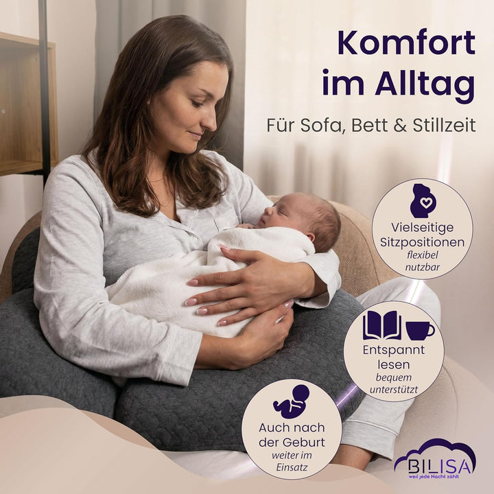 Schwangerschaftskissen mit Memory Foam | Neues Modell 2026 | Stillkissen mit waschbarem Bezug | Ganz
