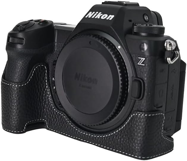 MUZIRI KINOKOO Echtes Leder Schutz Kameratasche für Nikon Z6 III Kamera, Retro-Stil halbe Schutzhüll