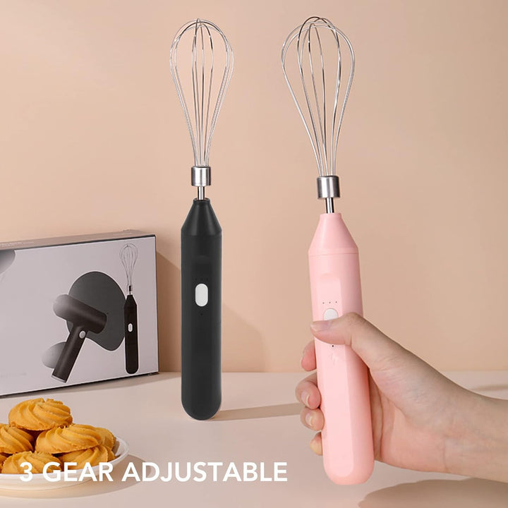 TOPINCN Elektrischer Handmixer, Wiederaufladbarer Handmixer, Schneebesen-Set, Kabellose Handküchenma