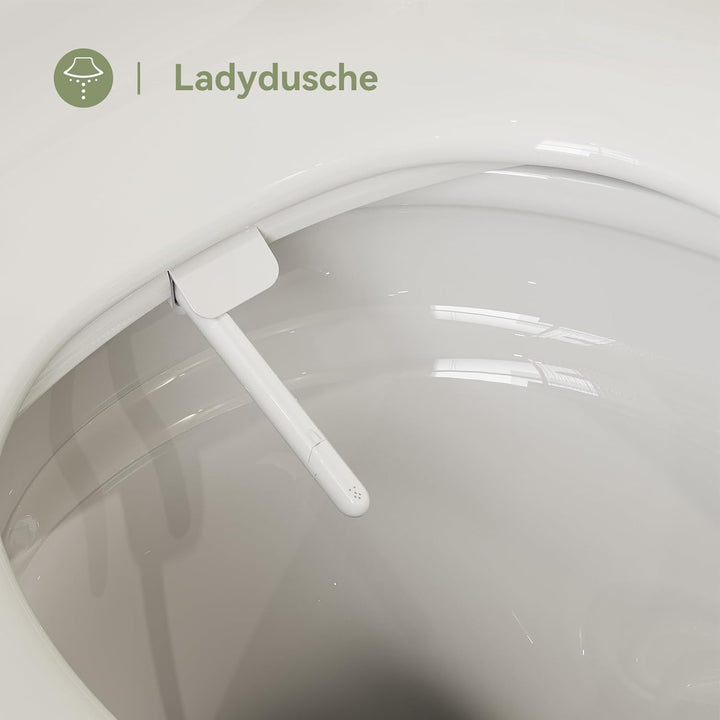 Dusch WC Sitz mit Bidet Funktion, Bidet Aufsatz für Toilette ohne Stromanschluss, Toilettendeckel mi