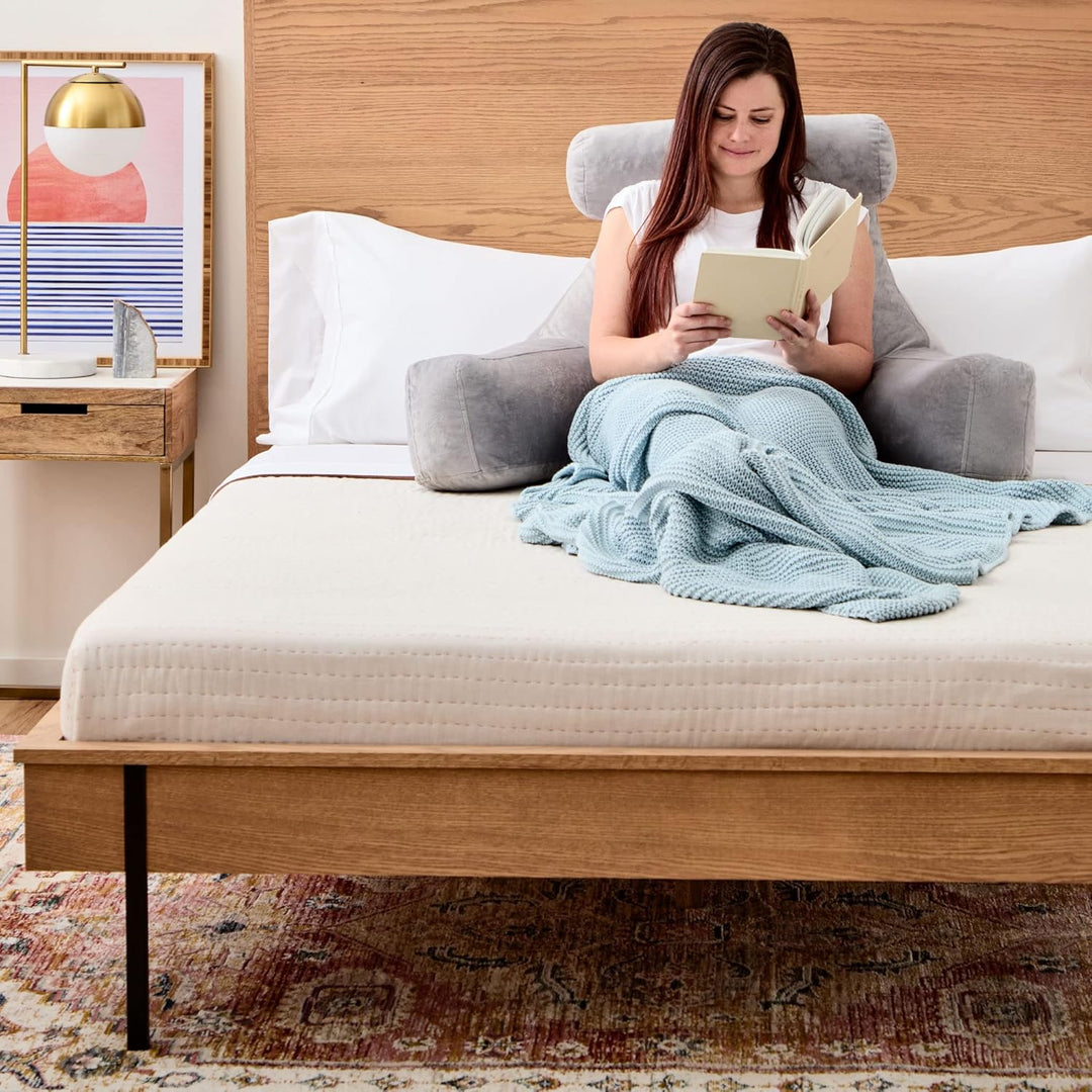 Linenspa extra grosses Rückenkissen mit Nackenstütze – Lesekissen aus zerkleinertem Memory Foam, per