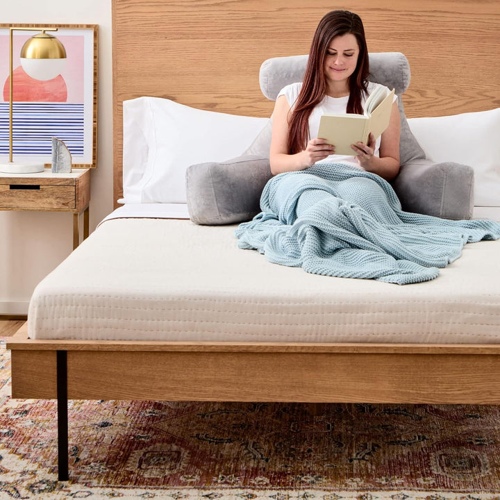 Linenspa extra grosses Rückenkissen mit Nackenstütze – Lesekissen aus zerkleinertem Memory Foam, per