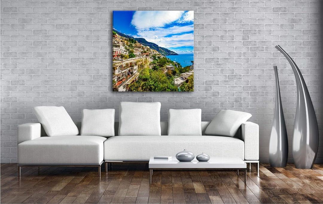 deyoli Amalfi Küste in Italien Format: 70x70 als Leinwandbild, Motiv fertig gerahmt auf Echtholzrahm
