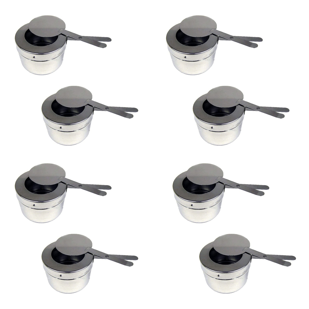 8x Brennpaste Behälter mit Deckel für Chafing Dish Speisewärmer Warmhaltebehälter