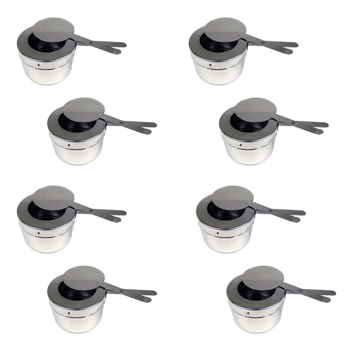 8x Brennpaste Behälter mit Deckel für Chafing Dish Speisewärmer Warmhaltebehälter