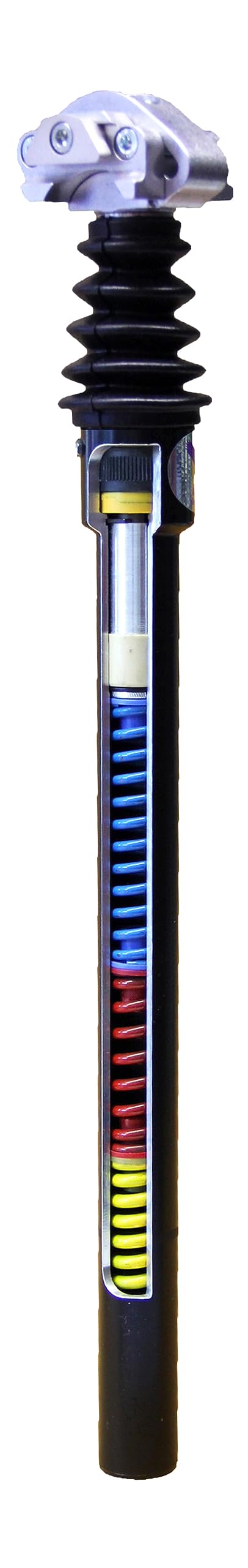 Airwings EXPLETO TRAVEL Gefederte Sattelstütze mit Linear-Kugellager, 425mm Länge Hard Ø31,6mm, Hard