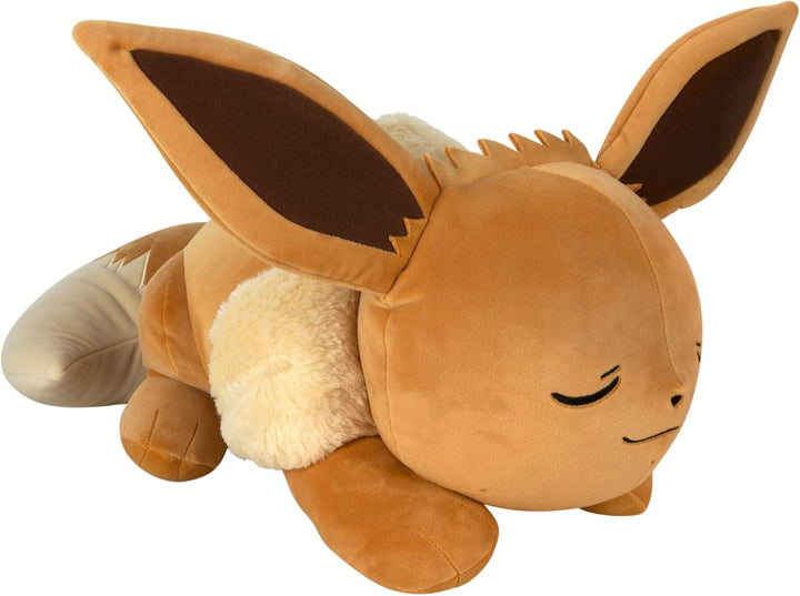 Pokémon PKW4322-45cm Schlafendes Plüsch - Evoli, offizielles Plüsch