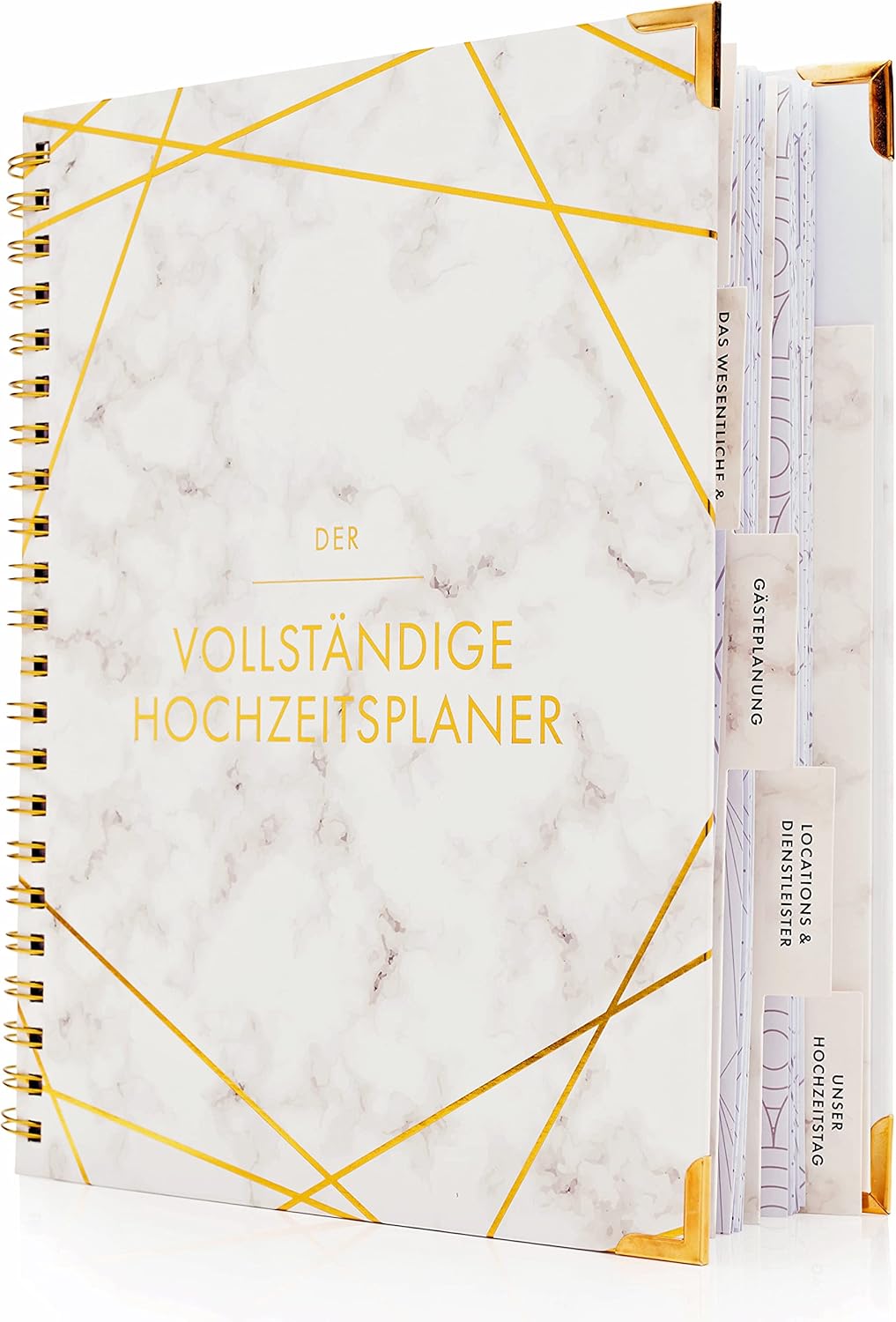 Hochzeitsplaner Deutsch Organizer Buch & Hochzeit Kalender Marmor Design Gold - German Wedding Plann