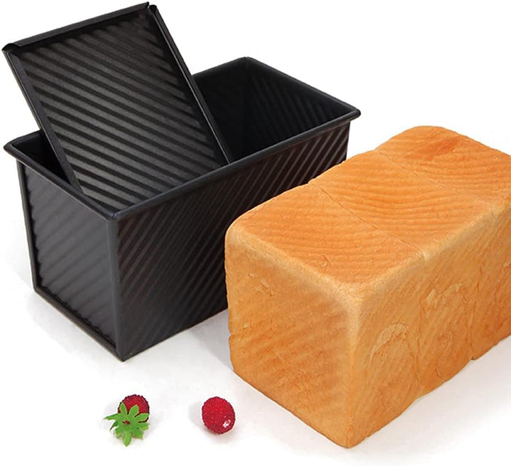CANDeal Für 450g Teig Toast Brot Backform Gebäck Kuchen Brotbackform Mold Backform mit Deckel(Schwar