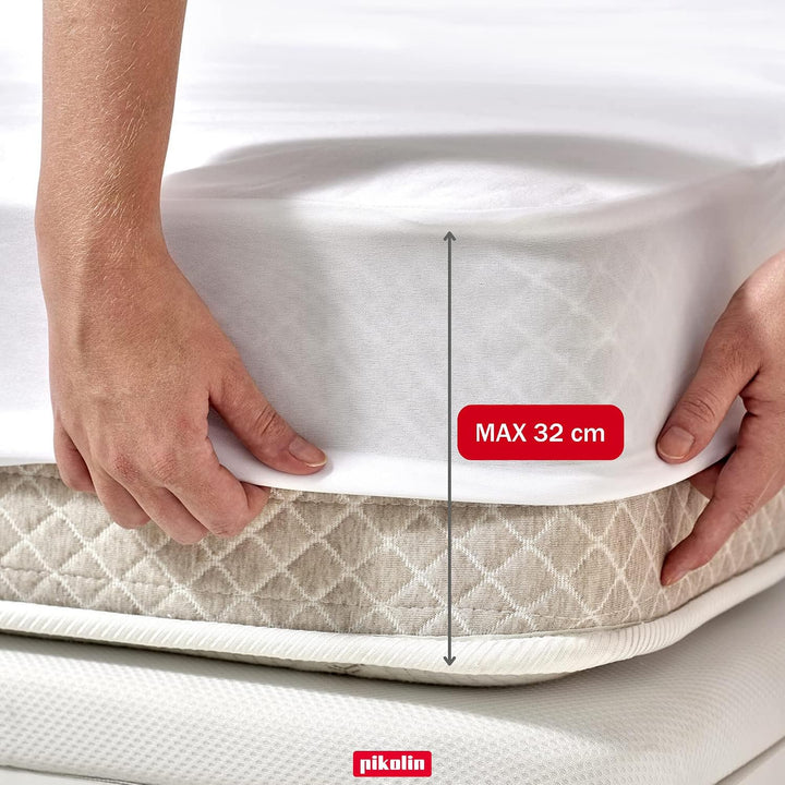 Pikolin Home - Extra weicher Frottee-Matratzenschoner (100 % Baumwolle) mit wasserdichter und atmung