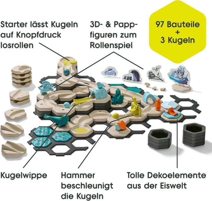Ravensburger GraviTrax Junior Starter-Set L Ice 27060 - Murmelbahn überwiegend aus nachwachsenden Ro