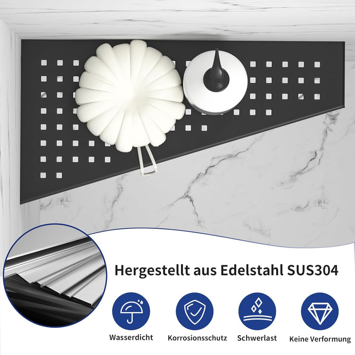 Eckablage Duschablage 304 Edelstahl ohne Bohren für Badezimmer Shampoo Halter Trapezförmiges quadrat