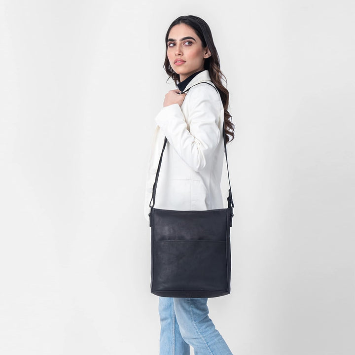 LEABAGS Leder Handtasche Damen I Premium Echtleder Umhängetasche I Schultertasche I Damentasche I Tr
