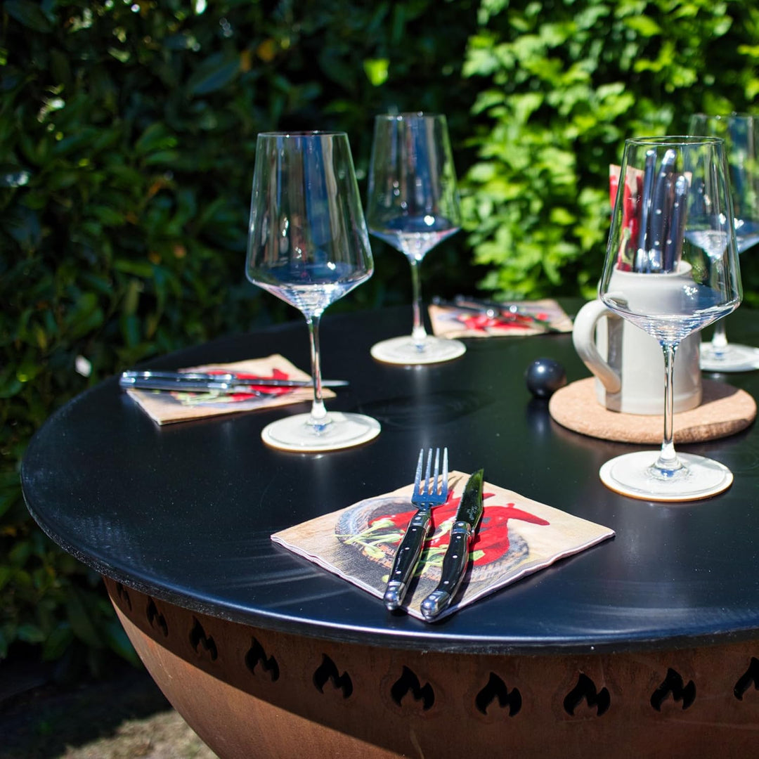 Grillrost.com Das Original Abdeckplatte 85cm mit Griff - für Feuerplatten, Feuerschalen & Feuerwanne